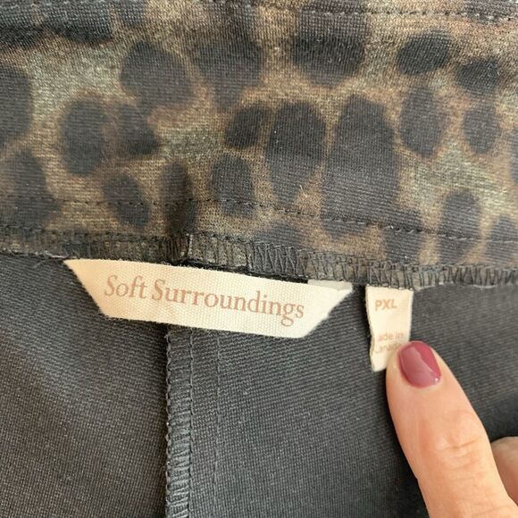 Soft Surroundings Once a Leopard Print Ponte Pants XL Petite - Picture 10 of 11